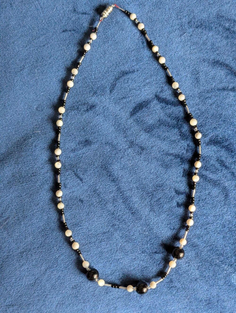 Black and White Beaded Necklace - Women Jewelry